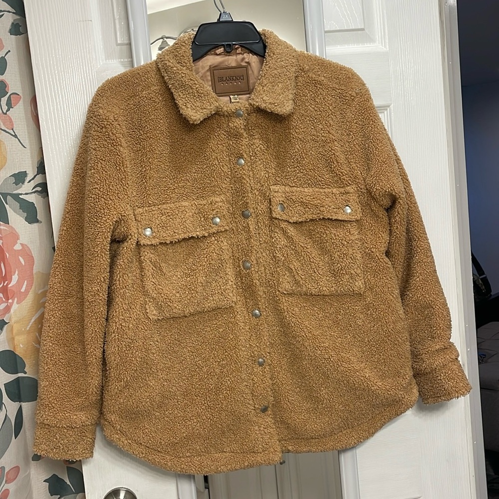 BlankNYC Teddy Snap Button Shacket szM